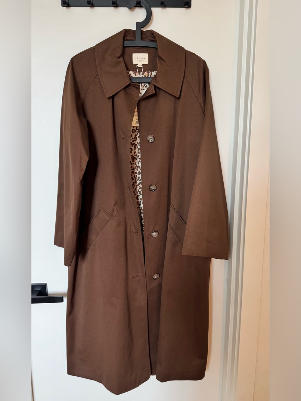 Sezane Clyde Coat Brown Womens Trench Coat